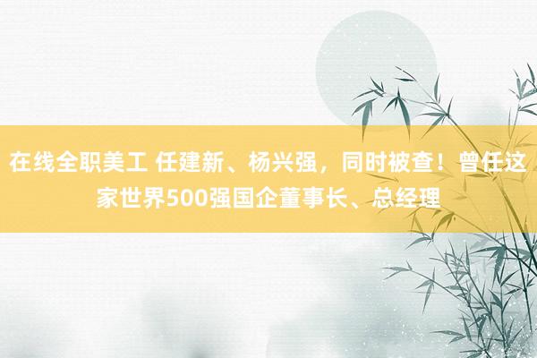 在线全职美工 任建新、杨兴强，同时被查！曾任这家世界500强国企董事长、总经理