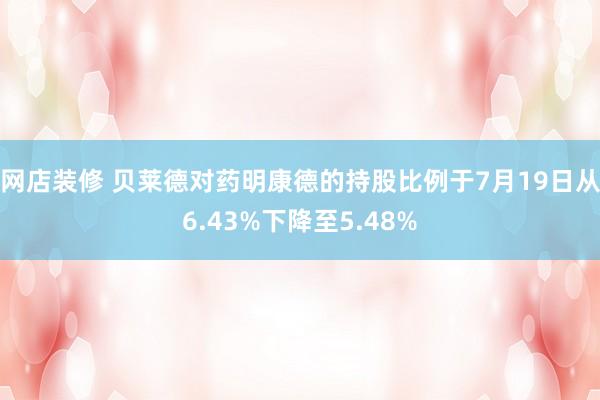 网店装修 贝莱德对药明康德的持股比例于7月19日从6.43%下降至5.48%