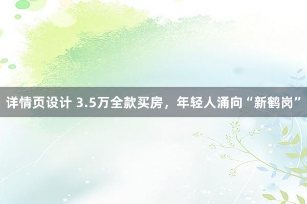 详情页设计 3.5万全款买房，年轻人涌向“新鹤岗”