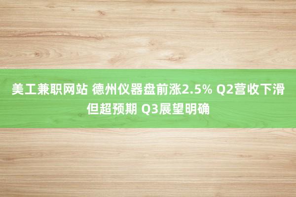 美工兼职网站 德州仪器盘前涨2.5% Q2营收下滑但超预期 Q3展望明确