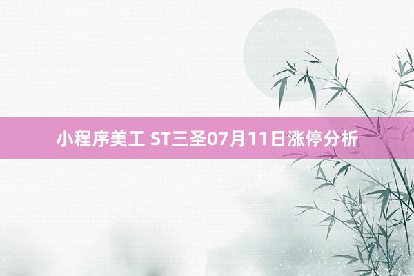 小程序美工 ST三圣07月11日涨停分析