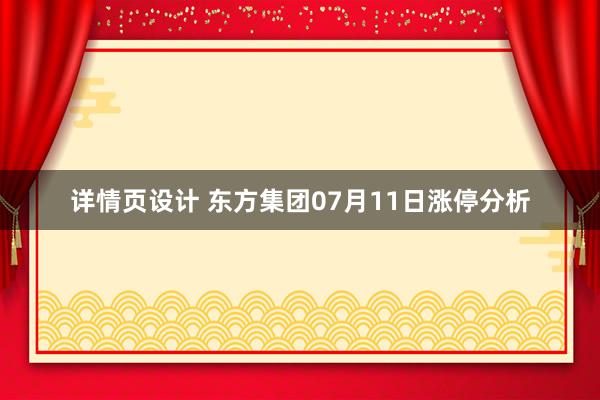 详情页设计 东方集团07月11日涨停分析