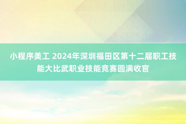 小程序美工 2024年深圳福田区第十二届职工技能大比武职业技能竞赛圆满收官